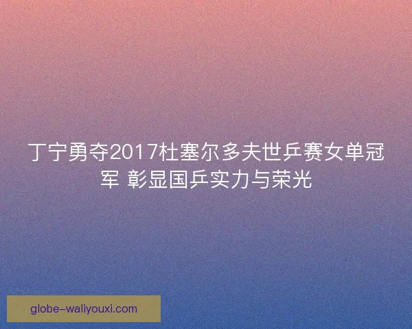 丁宁勇夺2017杜塞尔多夫世乒赛女单冠军 彰显国乒实力与荣光 丁宁勇夺2017杜塞尔多夫世乒赛女单冠军 彰显国乒实力与荣光